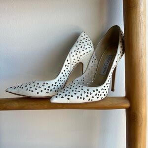 Jimmy Choo Cream Cut-Out Heels